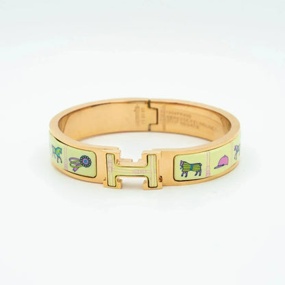[Glow Muse]H PINK GOLD BRACELET CREAM CERAMIC
