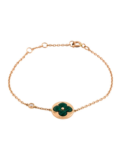 [Glow Muse]SUN MALACHITE 1 DIAMOND PINK GOLD BRACELET