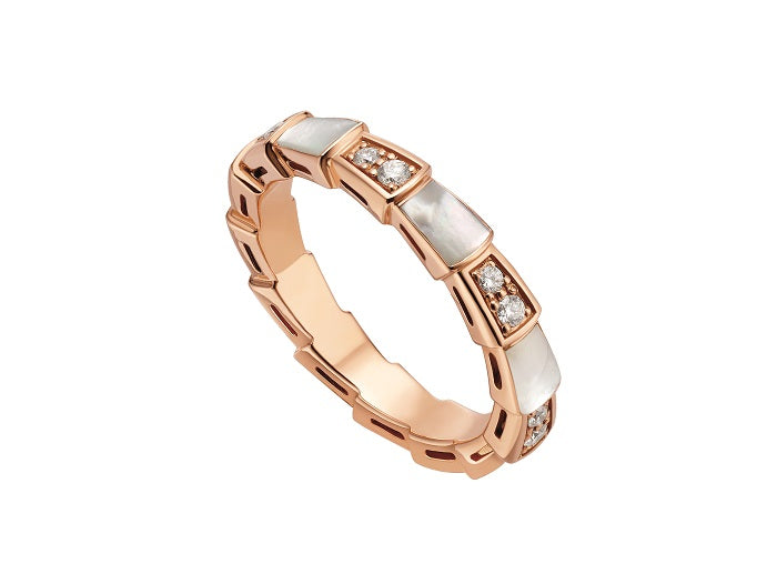 [Glow Muse]SERPENTI RING PINK GOLD DIAMOND MOP 3MM