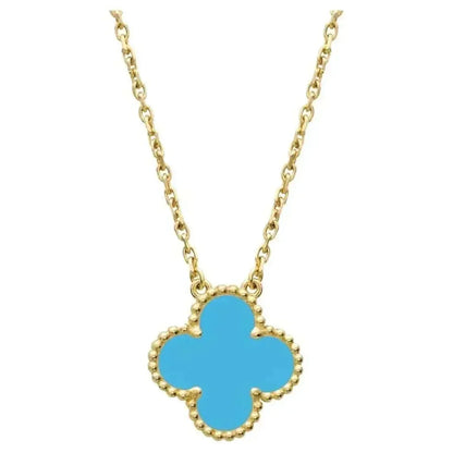 [Glow Muse]CLOVER 15MM VINTAGE TURQUOISE NECKLACE