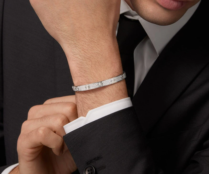 [Glow Muse]NEW-LOVE-6.1MM-Width Diamond-Studded Bracelet