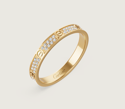 [Glow Muse]LOVE RING 2.6mm-wide full-diamond ring Gold