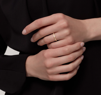 [Glow Muse]LOVE RING 2.6mm-wide full-diamond ring Gold