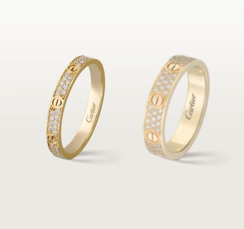 [Glow Muse]LOVE RING 2.6mm-wide full-diamond ring Gold