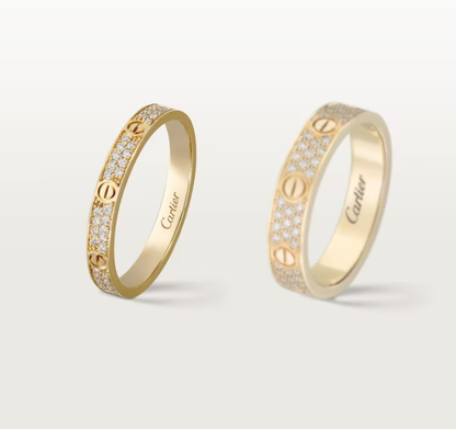 [Glow Muse]LOVE RING 2.6mm-wide full-diamond ring Gold
