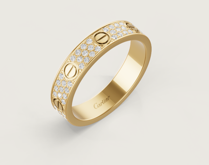 [Glow Muse]LOVE RING 4mm-wide full-diamond ring GOLD