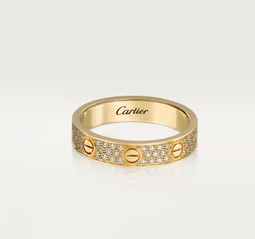 [Glow Muse]LOVE RING 4mm-wide full-diamond ring GOLD