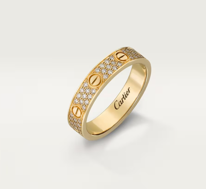 [Glow Muse]LOVE RING 4mm-wide full-diamond ring GOLD