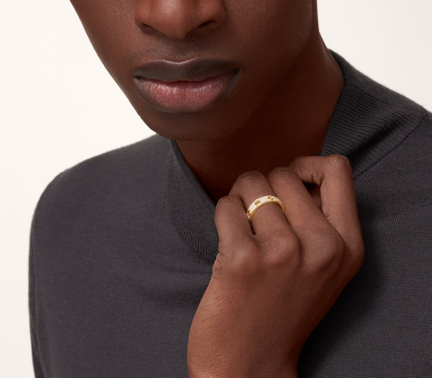[Glow Muse]LOVE RING 4mm-wide full-diamond ring GOLD