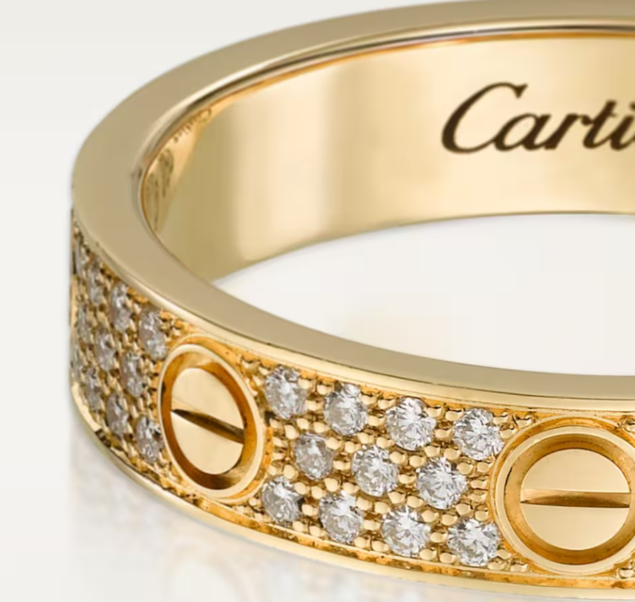 [Glow Muse]LOVE RING 4mm-wide full-diamond ring GOLD