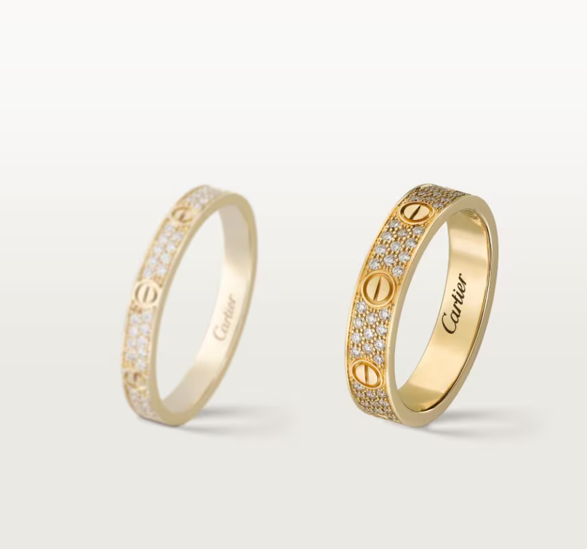 [Glow Muse]LOVE RING 4mm-wide full-diamond ring GOLD