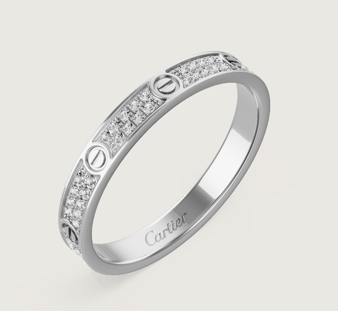 [Glow Muse]LOVE RING 2.6mm-wide full-diamond ring silver