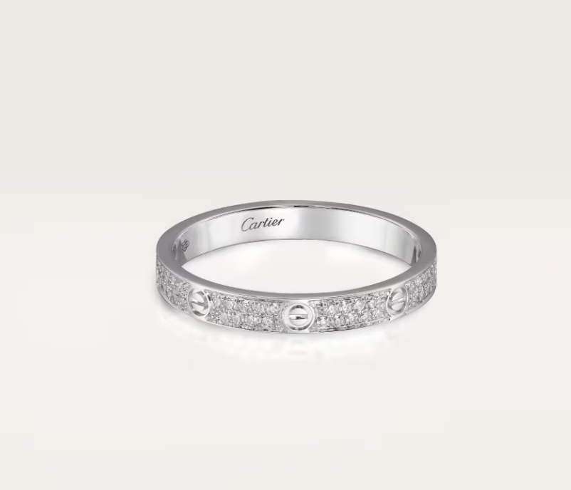 [Glow Muse]LOVE RING 2.6mm-wide full-diamond ring silver
