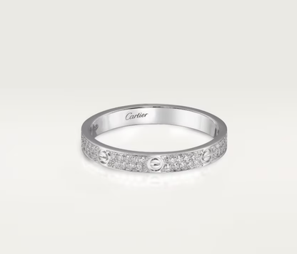 [Glow Muse]LOVE RING 2.6mm-wide full-diamond ring silver