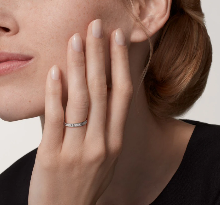 [Glow Muse]LOVE RING 2.6mm-wide full-diamond ring silver