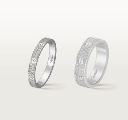 [Glow Muse]LOVE RING 2.6mm-wide full-diamond ring silver