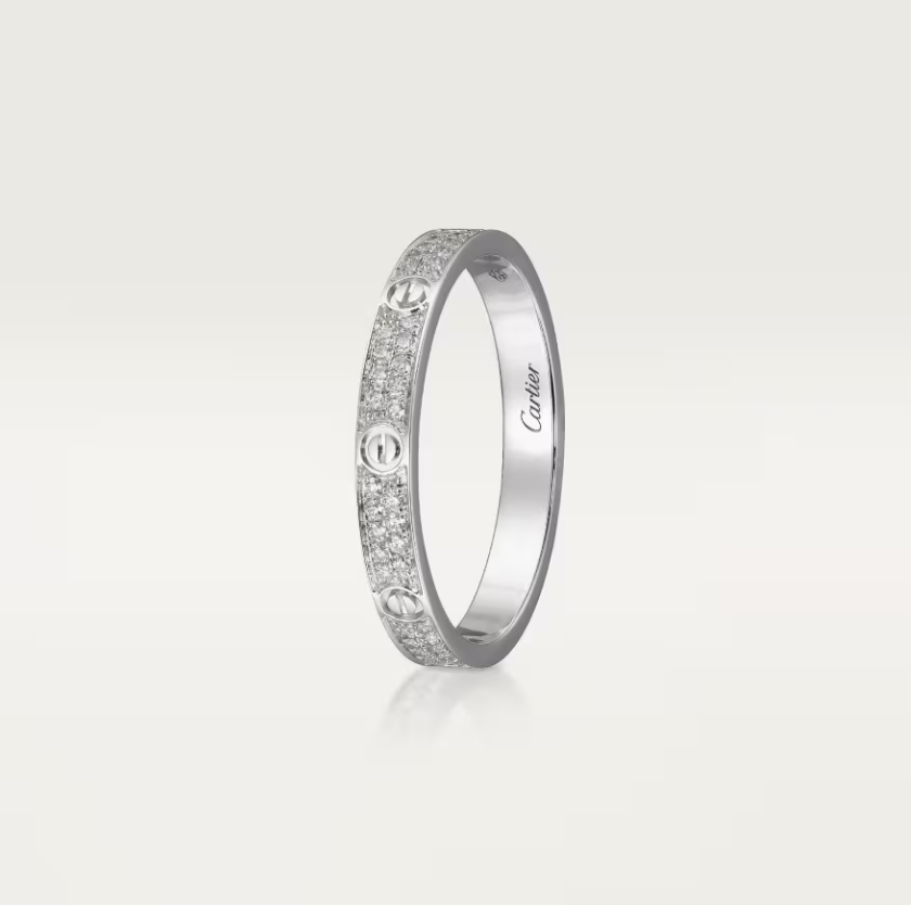 [Glow Muse]LOVE RING 2.6mm-wide full-diamond ring silver
