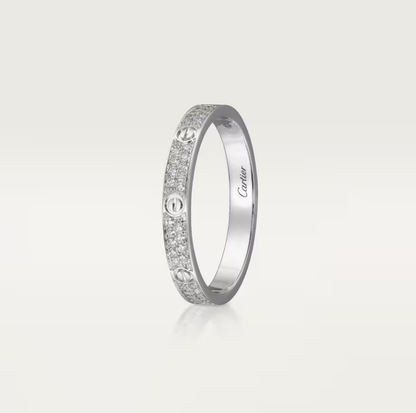 [Glow Muse]LOVE RING 2.6mm-wide full-diamond ring silver
