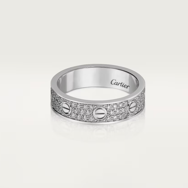 [Glow Muse]LOVE RING 4mm-wide full-diamond ring silver
