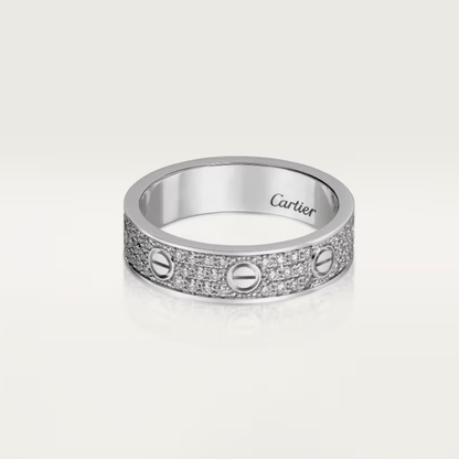 [Glow Muse]LOVE RING 4mm-wide full-diamond ring silver