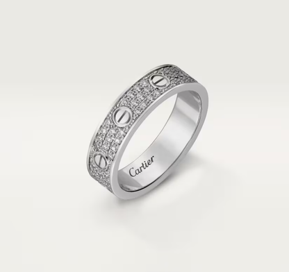 [Glow Muse]LOVE RING 4mm-wide full-diamond ring silver