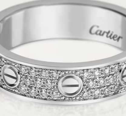 [Glow Muse]LOVE RING 4mm-wide full-diamond ring silver