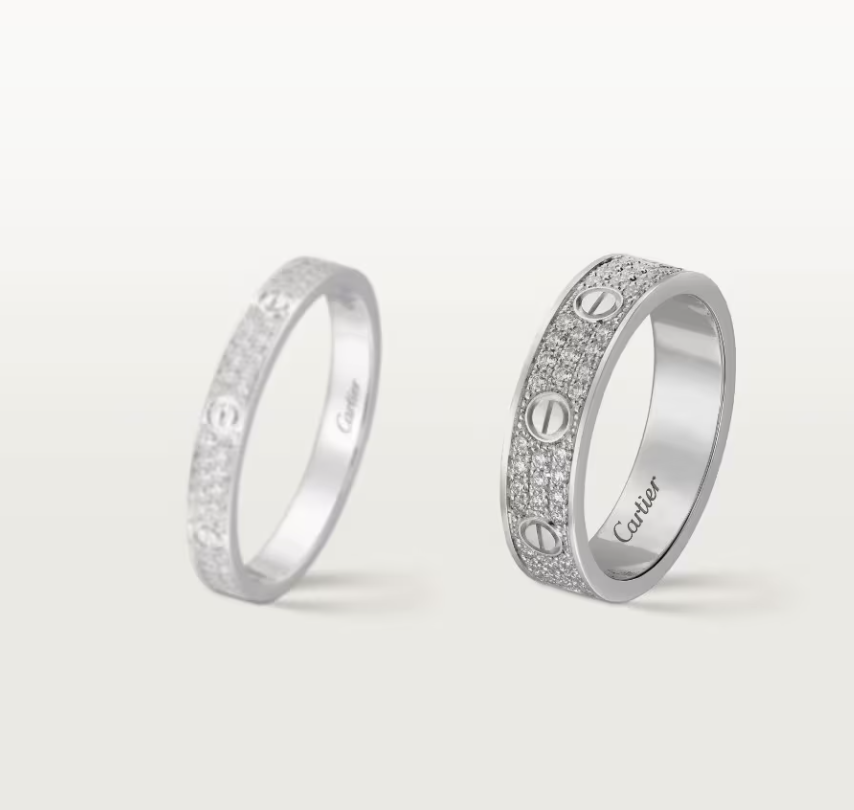 [Glow Muse]LOVE RING 4mm-wide full-diamond ring silver