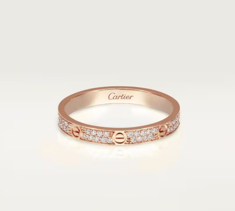 [Glow Muse]LOVE RING 2.6mm-wide full-diamond ring Rose Gold