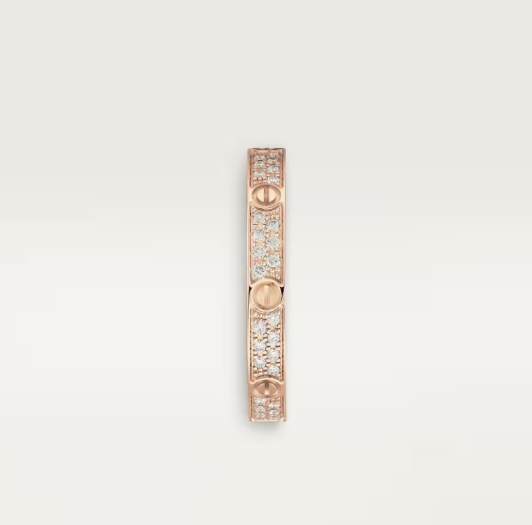 [Glow Muse]LOVE RING 2.6mm-wide full-diamond ring Rose Gold