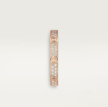 [Glow Muse]LOVE RING 2.6mm-wide full-diamond ring Rose Gold