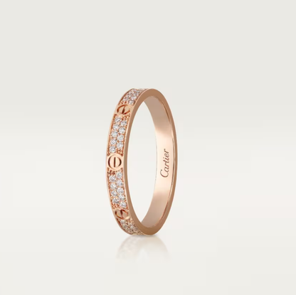 [Glow Muse]LOVE RING 2.6mm-wide full-diamond ring Rose Gold