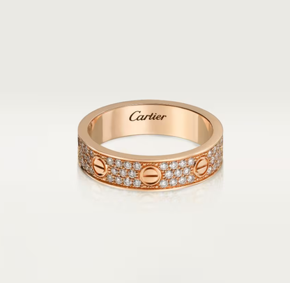 [Glow Muse]LOVE RING 4mm-wide full-diamond ring Rose Gold