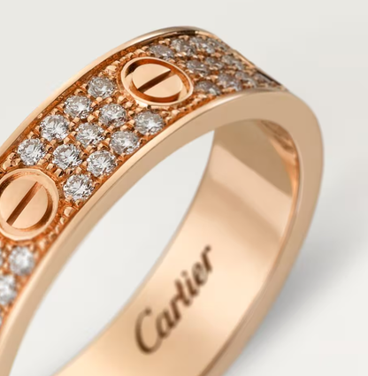[Glow Muse]LOVE RING 4mm-wide full-diamond ring Rose Gold