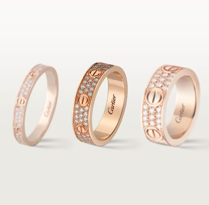 [Glow Muse]LOVE RING 4mm-wide full-diamond ring Rose Gold