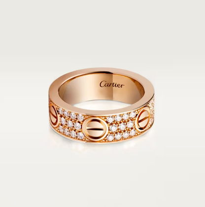[Glow Muse]LOVE RING 6.5mm-wide full-diamond ring Rose Gold