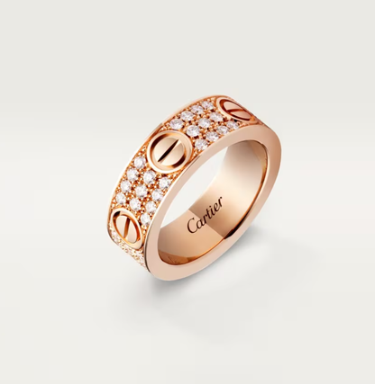 [Glow Muse]LOVE RING 6.5mm-wide full-diamond ring Rose Gold