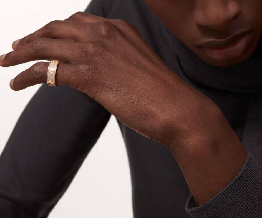 [Glow Muse]LOVE RING 6.5mm-wide full-diamond ring Rose Gold
