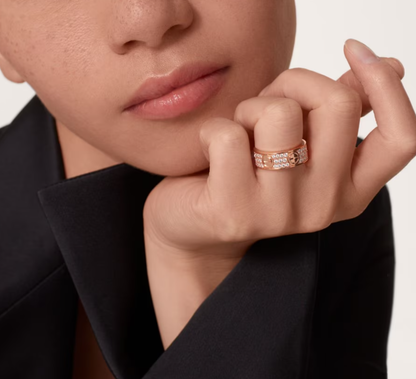 [Glow Muse]LOVE RING 6.5mm-wide full-diamond ring Rose Gold