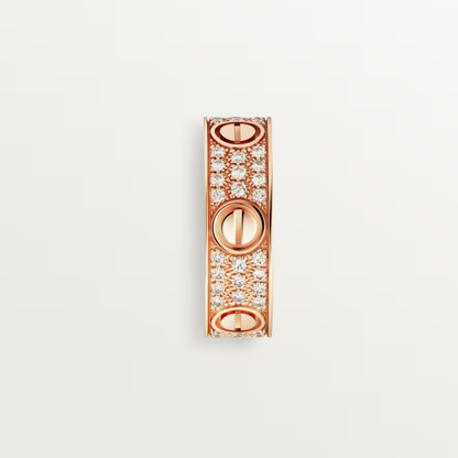 [Glow Muse]LOVE RING 6.5mm-wide full-diamond ring Rose Gold