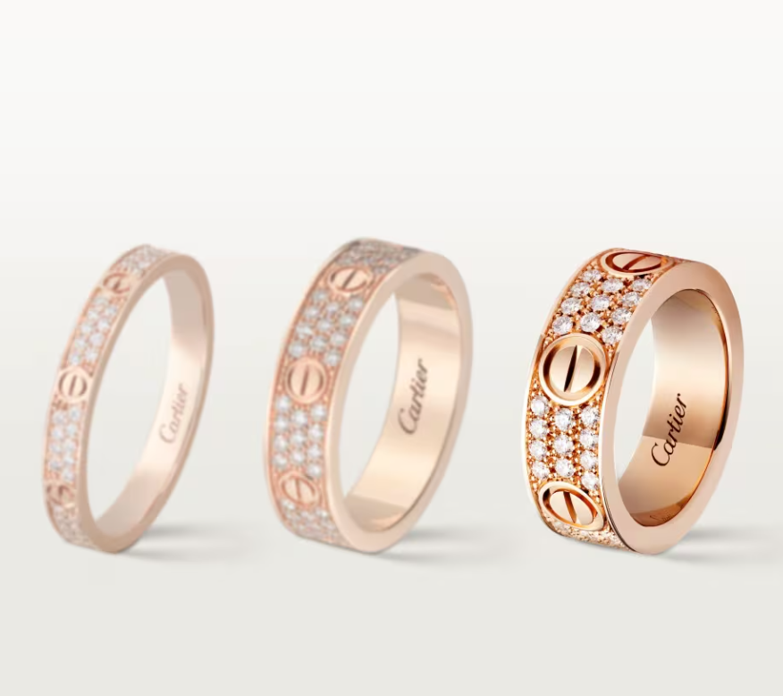 [Glow Muse]LOVE RING 6.5mm-wide full-diamond ring Rose Gold