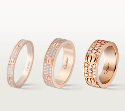 [Glow Muse]LOVE RING 6.5mm-wide full-diamond ring Rose Gold