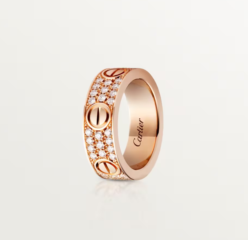 [Glow Muse]LOVE RING 6.5mm-wide full-diamond ring Rose Gold