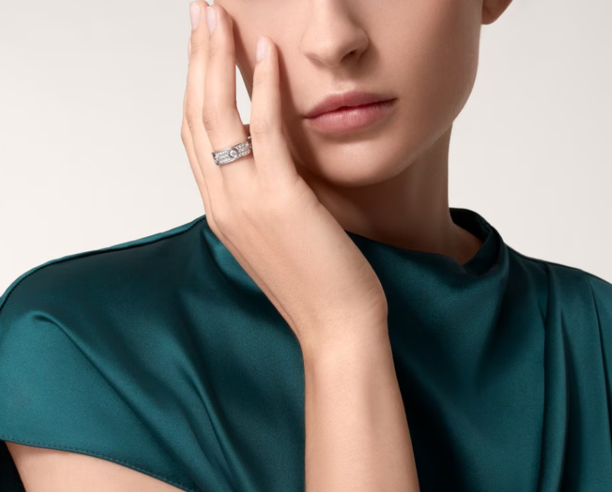 [Glow Muse]LOVE RING 6.5MM Full Diamond, 6 Major Diamonds Silver