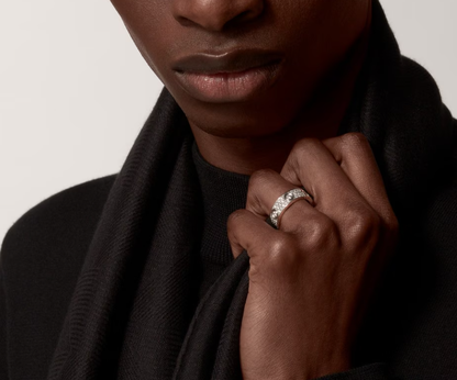 [Glow Muse]LOVE RING 6.5MM Full Diamond, 6 Major Diamonds Silver