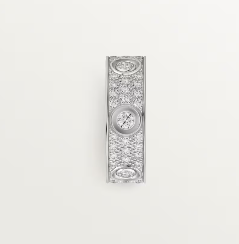 [Glow Muse]LOVE RING 6.5MM Full Diamond, 6 Major Diamonds Silver