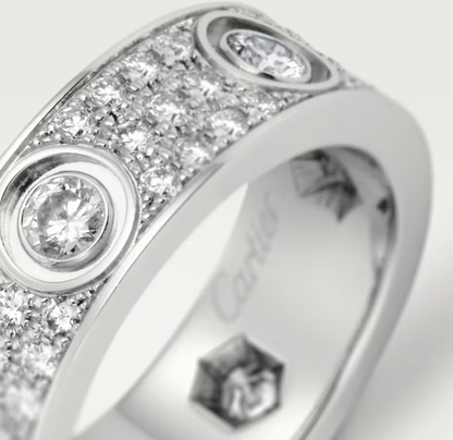 [Glow Muse]LOVE RING 6.5MM Full Diamond, 6 Major Diamonds Silver