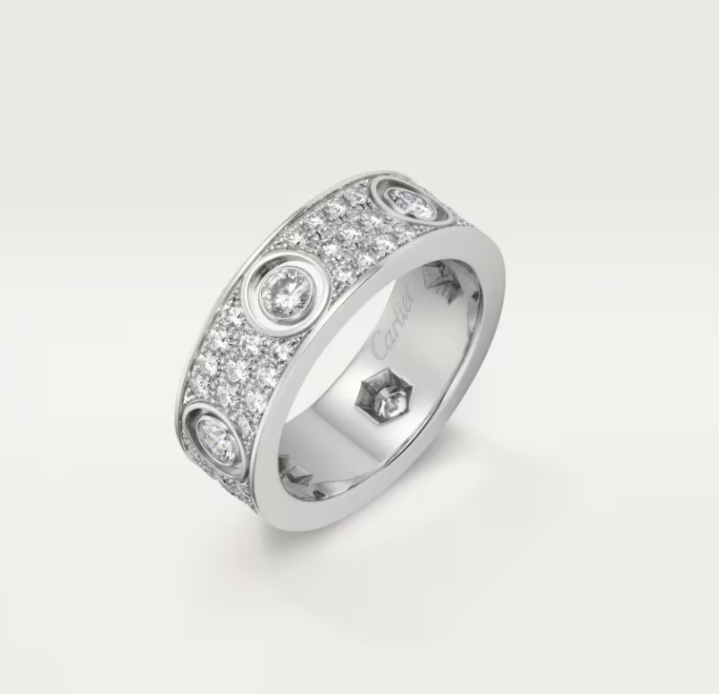 [Glow Muse]LOVE RING 6.5MM Full Diamond, 6 Major Diamonds Silver