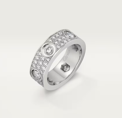[Glow Muse]LOVE RING 6.5MM Full Diamond, 6 Major Diamonds Silver