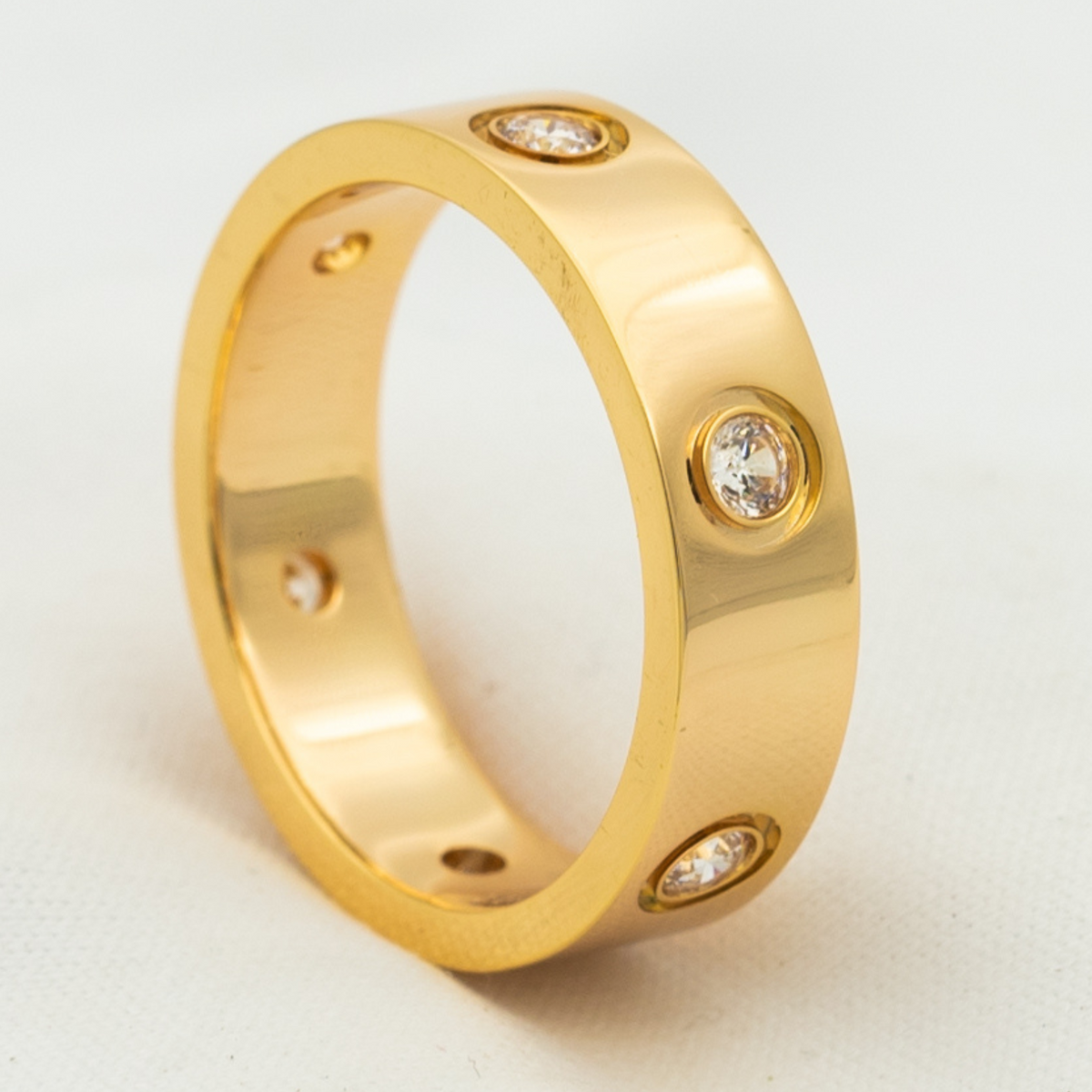 [Glow Muse]LOVE RING 5.5MM 6 DIAMONDS PINK GOLD