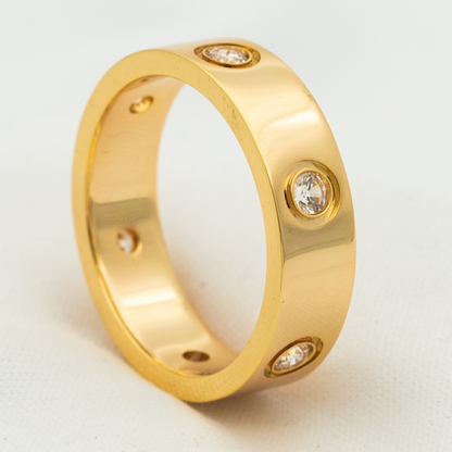[Glow Muse]LOVE RING 5.5MM 6 DIAMONDS PINK GOLD